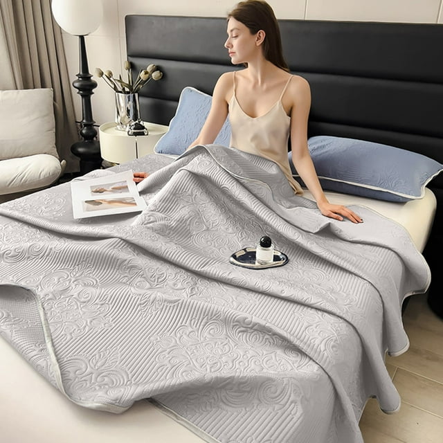 A Grade Summer Cool Quilt for Dormitory & Camping, Lightweight Polyester Blanket, Double Sided Cooling Effect, Ideal Gift