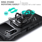 Nagebee Phone Case Compatible for Samsung Galaxy A54 5G with Tempered Glass Screen Protector (Full Coverage), Full-Body Protective [Military-Grade] Magnetic Car Mount Ring Holder Durable (Black)