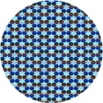 thumbnail image 1 of Ahgly Company Machine Washable Indoor Round Transitional Blue Area Rugs, 5' Round, 1 of 7