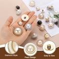 thumbnail image 4 of Uxcell 5pcs 35L Gold Faux Pearl Buttons 22mm 7/8" Plastic Round Sewing Button Replacement Craft Fastener for Coats Clothing DIY Decoration Crafts #2, 4 of 7