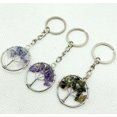 thumbnail image 4 of Hot Selling Natural Gem Stone Crystal Quartz fluorite lapis amethyst 7 Chakra Round 30MM Life Of Tree Pendant Keychain Chain tzw, 4 of 6