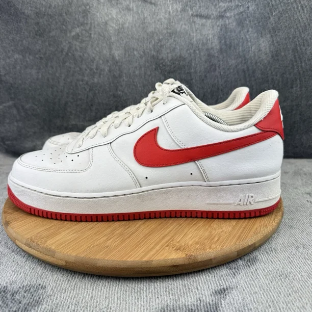 Ni&ke Air Force 1 Shoes Mens Size 12 White University Red Basketball Sneakers