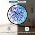 thumbnail image 5 of Voice Controlled Luminous Clock LED Night Light 12 Inch Silent Wall Clock Suitable for Bedroom and Living Room Home Decoration Blue Cool Tiger, 5 of 8