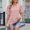 Pink, variant on Puff Sleeve Eyelet Summer T-shirt for Women Loose Casual Breathable Comfy Pullover Tops Solid V-neck Daily Blouses