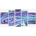 thumbnail image 1 of Startonight Canvas Wall Art Abstract Waves USA Design for Home Decor, Illuminated Color Painting Modern Canvas Artwork Framed Ready to Hang Set of 5 Total 35.43 X 70.87 inch, 1 of 4