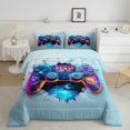 thumbnail image 2 of Erosebridal Video Gaming Bedding Sets Full with Comforter,Gradient Duvet Insert,Gamepads Decor,Reversible,3pcs, 2 of 7
