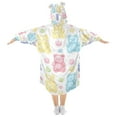 thumbnail image 2 of FORMRS Wearable Blanket Hoodie with Sleeves for Kids Cozy Flannel Sweatshirt, Colorful Gummy Bears Pattern, 2 of 7