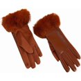 thumbnail image 1 of 4. Guantes de invierno para mujer para clima frío, piel sintética y puño de piel sintética suave, accesorio de fiesta con forro térmico, 1 of 3