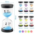 thumbnail image 2 of Colourful Hourglass Set With 6 Colours Hourglass Set 1 Min/3 Min/5 Min/10 Min/15 Min/30 Minutes Decoration Timer, Timer, Glass, Timer -gsl, 2 of 5