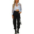 thumbnail image 2 of INSPIRE CHIC Women's Button-Front Point Collar Mesh Sheer Long Sleeve Shirt Tops M Light Blue, 2 of 6