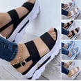 thumbnail image 1 of Cheers 1 Paire Femmes Sandales Talons Hauts Faux Cuir Plate-Forme Peep Toe Wedges Chaussures Chaussures, 1 of 2
