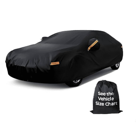 10-Layer Car Cover Waterproof All Weather [See Vehicle Size Chart for Accurate Fit] Outdoor Full Exterior Covers for Automobiles Sedan Hatch. Rain Sun Snow. Black, Size A3 (See SizeChart)