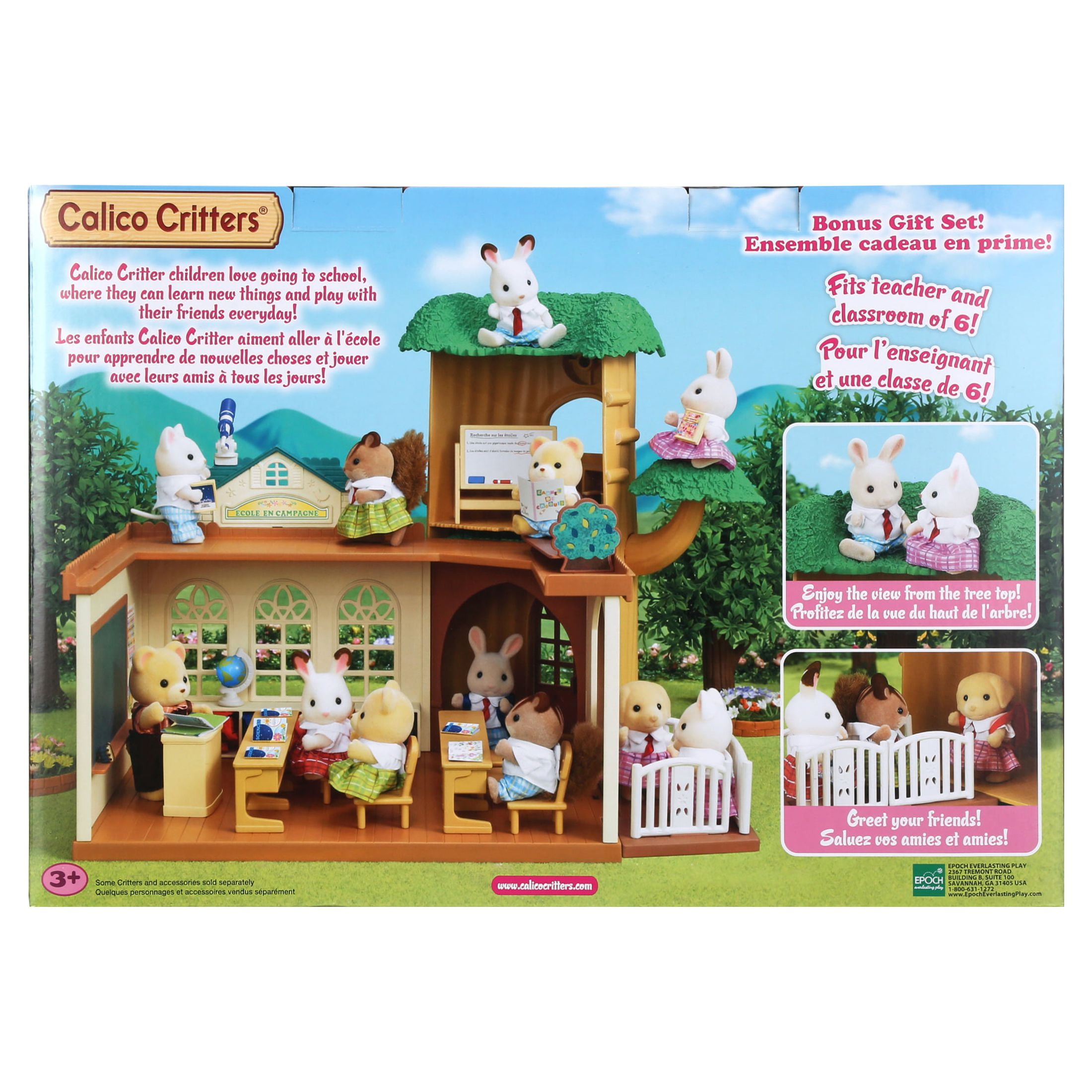 Calico Critters Country Tree School Gift Set Dollhouse Playset with Figures Furniture and Accessories