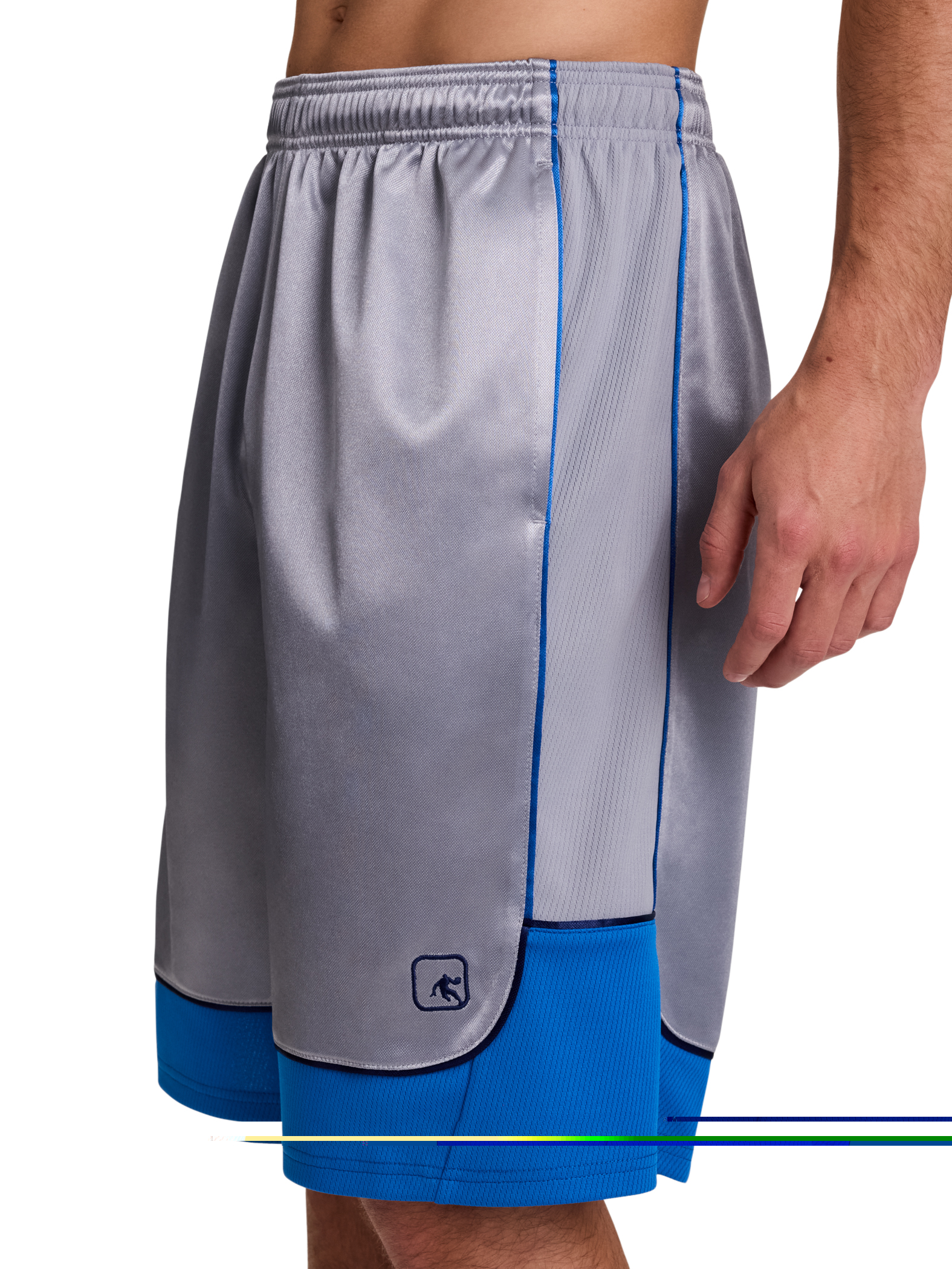 AND1 Men's and Big Men's All Court Colorblock Short, 11" inseam, up to Size 5XL