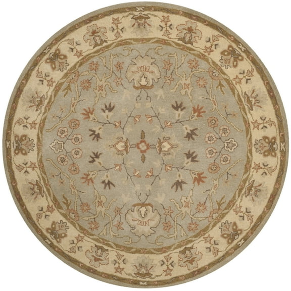 SAFAVIEH Antiquity Georgene Oriental Wool Area Rug, Light Gray/Beige, 6' x 6' Round