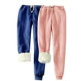 thumbnail image 1 of UAMVSH 2PC Plus Size Pants for Women Warm Fleece Lined Sweatpants Comfy Soft Cinch Bottom Drawstring Lounge Pants for Winter with Pockets, 1 of 6