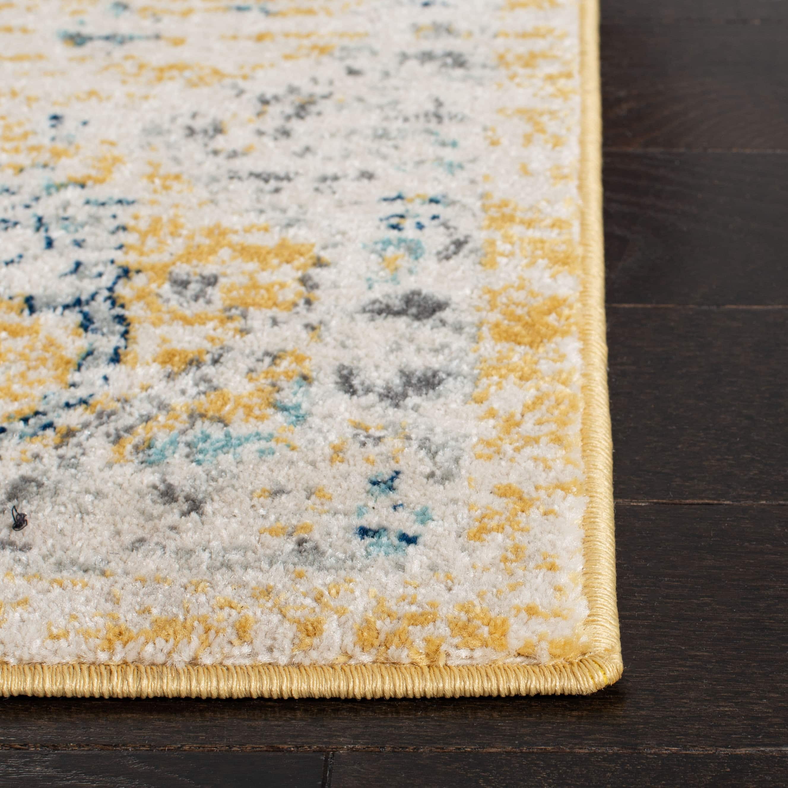 SAFAVIEH Evoke Stamen Bordered Area Rug, Gold/Ivory, 4' x 6'