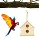 thumbnail image 4 of Casa para pájaros de madera sin terminar, para colgar en el patio, para pájaros, estilo nido, que se puede pintar. estilo 6, 4 of 9
