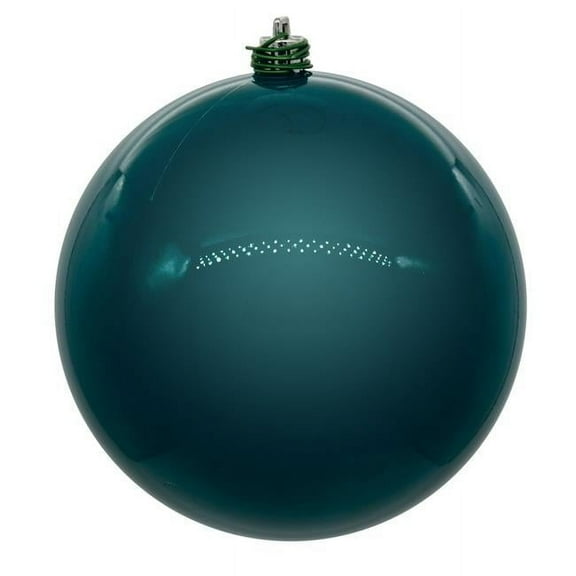 Vickerman 10" Dark Teal Pearl UV Drilled Ball Ornament, 1 per Bag, Polystyrene
