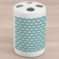 thumbnail image 1 of Abstract Ceramic Toothbrush Holder, Geometric Circles and Wavy Stripes Scroll Old Fashioned Illustration, Decorative Versatile Countertop for Bathroom, 4.5" X 2.7", Seafoam Black White, 1 of 4