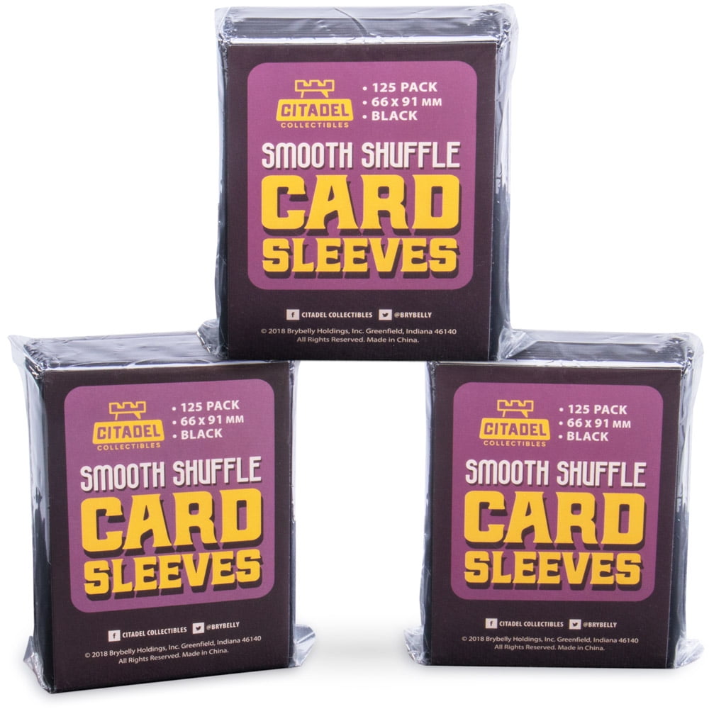 125 Black Matte Trading Card Sleeves Smooth Shuffle Durable Plastic