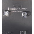 thumbnail image 3 of White CZ Sterling Silver 8mm Square Stud Earrings, 3 of 4