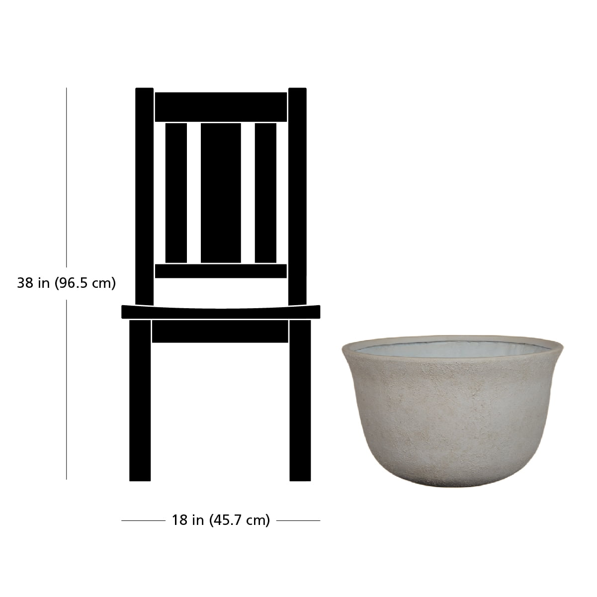 Better Homes & Gardens 20 inch Carmen Planter Gypsum Plant Pot Bowl Shape with Modern Design for Indoor Outdoor Plant