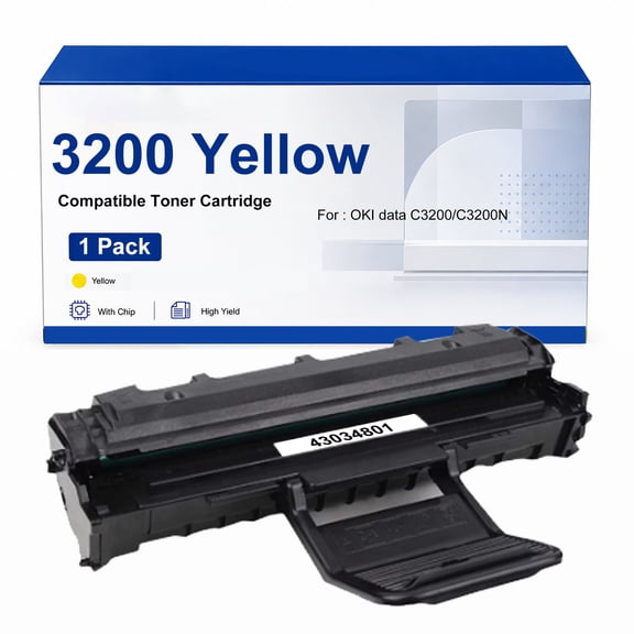 3200 Toner Cartridges Compatible for OKI 43034801 Yellow Toner Cartridge OKI C3100 C3200 C3200N C3100n Printers(1 Pack)