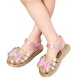 thumbnail image 5 of Abomasnow Girls Jelly Sandals Closed Toe Glitter Princess Dress Sandals Summer Waterproof Fisherman Gladiator Shoes for Little Kid, 5 of 9