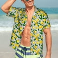 thumbnail image 7 of Sikiie Lemon1 Print Men's Hawaiian Shirt, Summer Beach Button Pocket Short Sleeve T-Shirt,XX-Large, 7 of 7