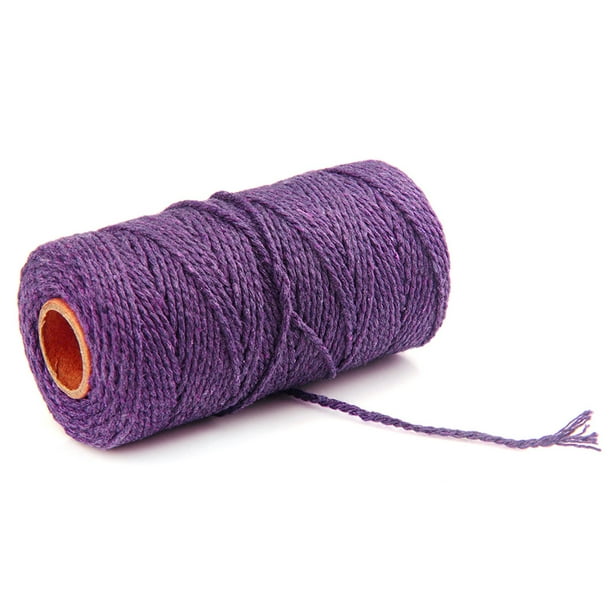 tredstone 2mm Macrame Rope Cotton Twisted Cord Hand Craft String DIY Supply  Home Decor purple 1Set 