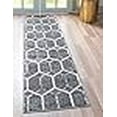 thumbnail image 3 of Unique Loom Matrix Trellis Collection Area Rug - Tile (2' 11" x 19' 8" Runner, Grey/ Ivory), 3 of 4
