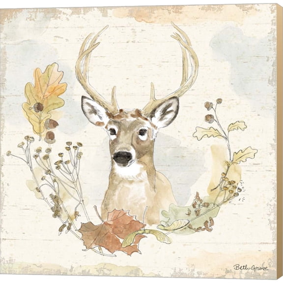 Woodland Wreath VIII by Beth Grove, Canvas Wall Art, 24W x 24H