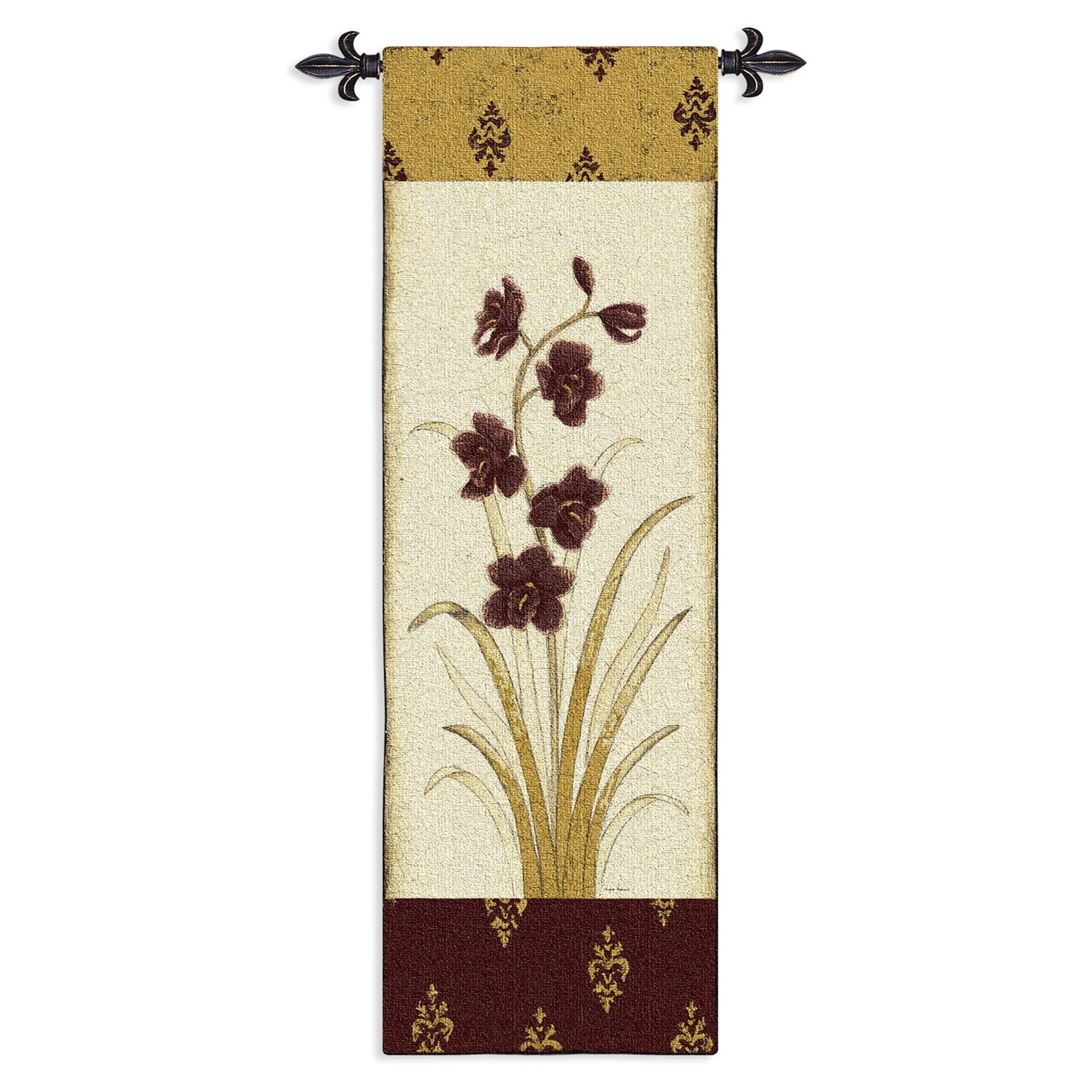 Elegant orchid Modern Jacquard Woven Fine Art Tapestry Wall Hanging 