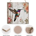 thumbnail image 3 of Hummingbird Wall Art Rustic Farmhouse Wooden Sign Vintage Pictures for Bedroom Bathroom Kitchen Wall Decorations Bar Interior Decor 12"x12" Wooden Hanging Signs, 3 of 8