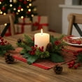 thumbnail image 6 of Kumdkd Christmas Candlestick Wreath 11 Inch with Golden Berries Pine Cones, Artificial Greenery Centerpiece for Candles, Holiday Table Decor for Christmas and New Year's, 6 of 6