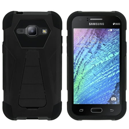 TurtleArmor ® | For Samsung Galaxy J1 J100 (2015) [Dynamic Shell] Dual Layer Hybrid Silicone Hard Shell Kickstand Case -
