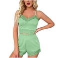 thumbnail image 2 of CALAFEBILA Womens Satin Pajamas Clothes for Women Nightshirts V-Neck Cami and Shorts, 2 of 4