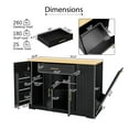 thumbnail image 5 of 53 Inch Black Kitchen Island with Storage, Trash Cabinet & Adjustable Shelves, Modern Farmhouse Design for Kitchen Dining, Easy Assembly, 5 of 11