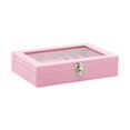 thumbnail image 1 of kurtrusly Stackable Jewelry Tray Multipurpose Portable Velvet for Rings Earring Bangle Pink 7.87 Inchx5.91 Inchx1.89 Inch 1Set, 1 of 6