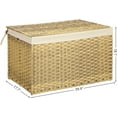 thumbnail image 3 of Storage Basket with Lid, 42.3 Gallon Storage Bin, Woven Blanket Storage Basket for Bedroom, Laundry Room, Natural, 3 of 6