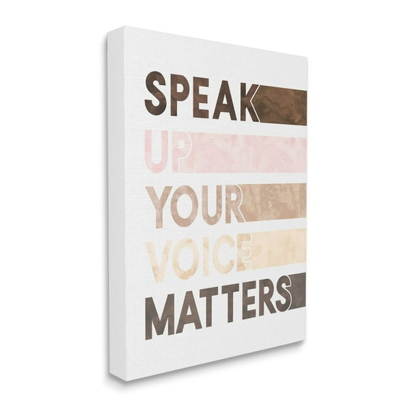 Stupell Industries Your Voice Matters Phrase Equality Inspirational Typography Painting Gallery Wrapped Canvas Art Print Wall Art, 16 x 20