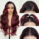 thumbnail image 5 of Peluca UGORGEOUS Burgundy Ombre 66 cm HD con encaje frontal para mujer, 5 of 9