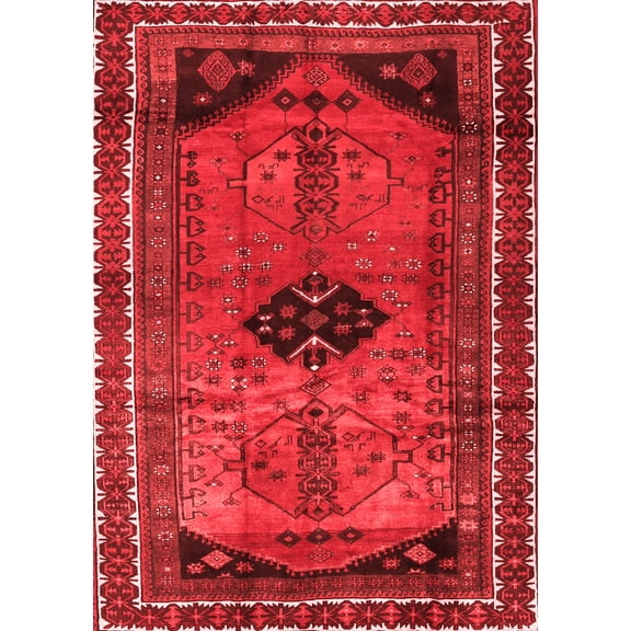 Ahgly Company Indoor Rectangle Persian Red Traditional Area Rugs, 5' x 7'