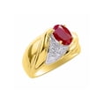 thumbnail image 3 of RYLOS Bagues pour Femmes Bague en Or Jaune 14K Pierre Précieuse Ovale 8X6MM et Diamants Design Classique Rubis de Juillet Bijoux pour Femmes Taille 6, 3 of 7