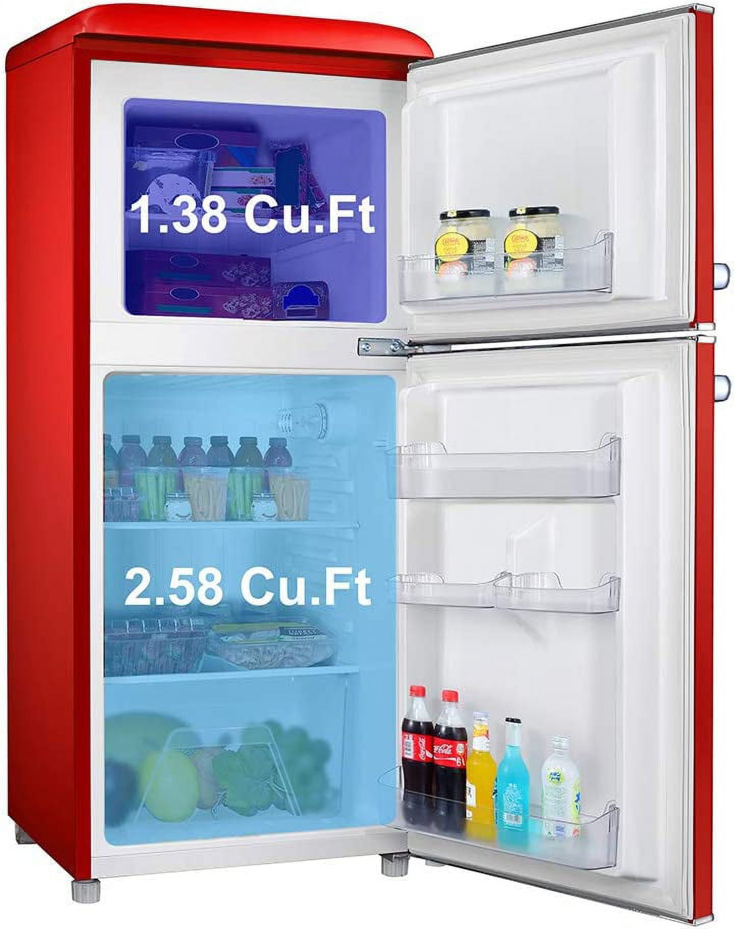 Galanz GLR25MBER10 Retro Compact Refrigerator, Mini Fridge with Single  Doors, Adjustable Mechanical Thermostat with Chiller, Blue, 2.5 Cu Ft