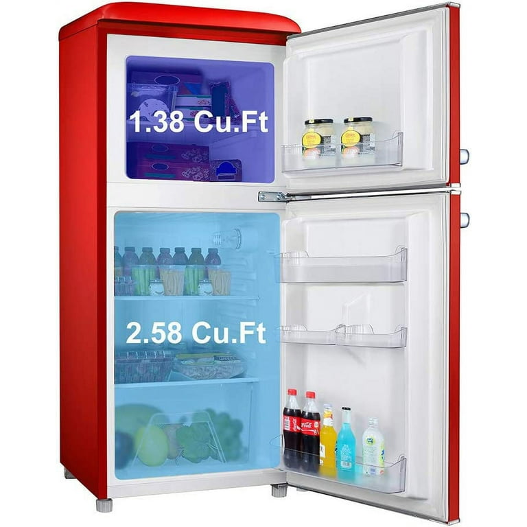 Galanz GLR25MRDR10 Retro Compact Refrigerator, Mini Fridge with  Single Doors, Adjustable Mechanical Thermostat with Chiller, Red, 2.5 Cu Ft  : Home & Kitchen