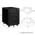 thumbnail image 5 of STANI Mobile File Cabinet 3 Drawer Metal Storage Filing Cabinet with Lock and Key, Under Desk Legal Letter File Rolling Cabinets with Anti - tilt Wheels for Home & Office, 5 of 7