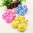 thumbnail image 3 of Baby Girl Shoes Floral Mary Jan Flats Shoes Non Slip Soft Sole Infant Toddler First Walker Wedding Princess Dress Crib Shoes for 0-18 Months, 3 of 9