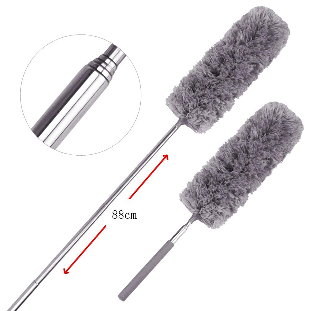 YouN Adjustable Stretch Extend Microfiber Feather Duster Dusting Brush Grey